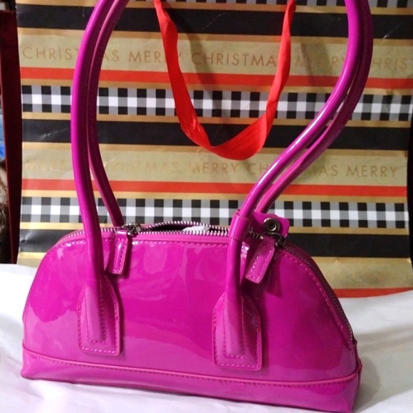 ZARA Trendy Pink 💕 Patent Shoulder Mini NWT - Picture 2 of 7